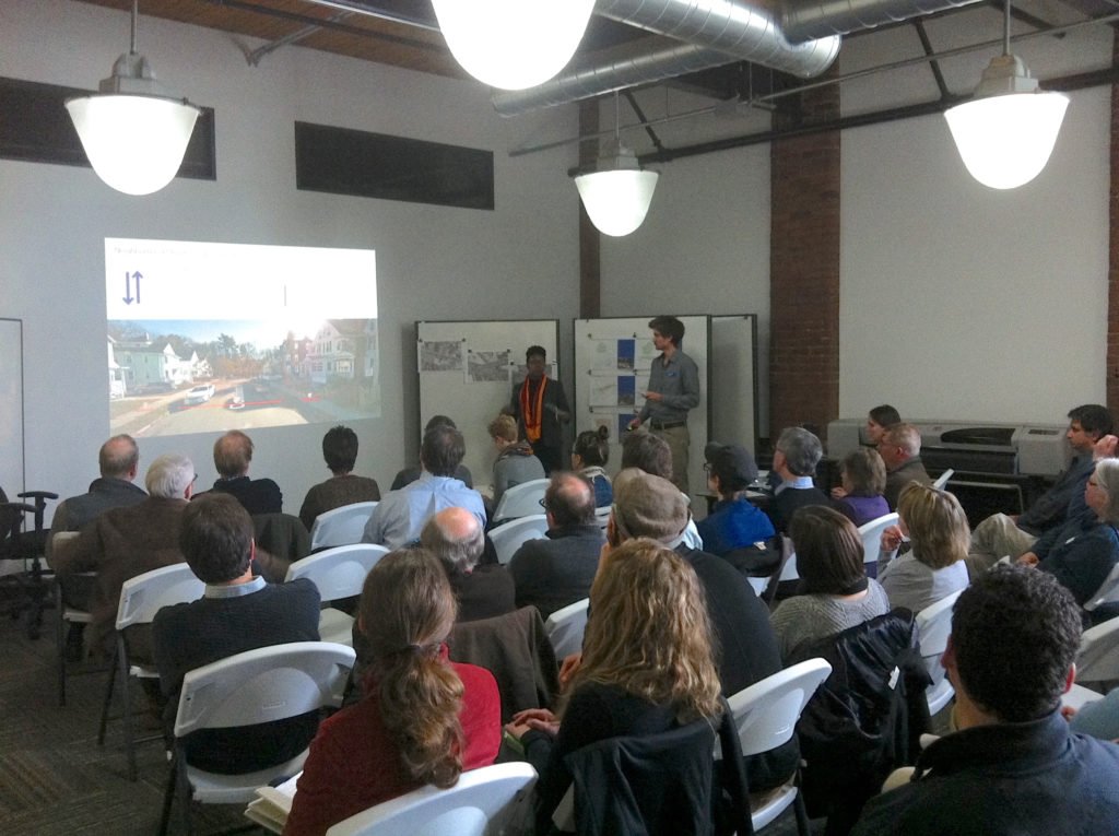 Students Breyonne Golding 16 and Eric DePalo 16 present during winter formals at Mill 180.