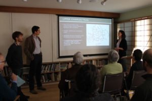 Jordan, Russell, and Jillian present their work on a multimodal trail plan for Hopkinton, Massachusetts.